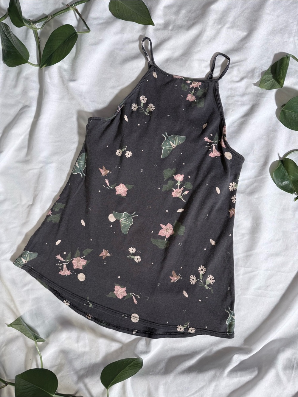 Patagonia Black Floral-Print Spaghetti Strap Cami | Size XS